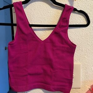 Women's Pink Ribbed Tank Top